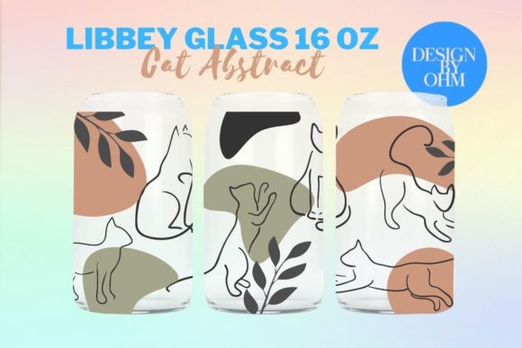 Cat Abstract Libbey Glass Embroidery Design Review