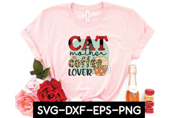 Cat Mother Coffee Lover Embroidery Design