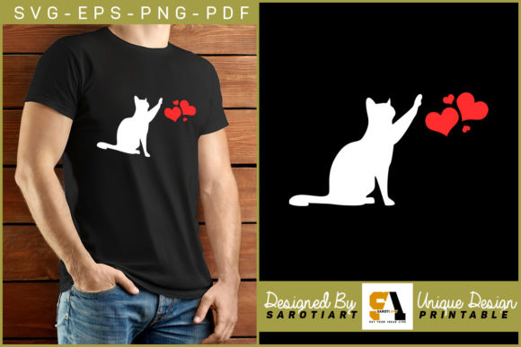 Cat with Valentine Love T-shirt Graphic Review